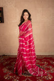 Gulsheen- Pink Leheriya Kota Silk saree
