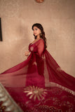 Heer - Maroon Buti work kota silks saree