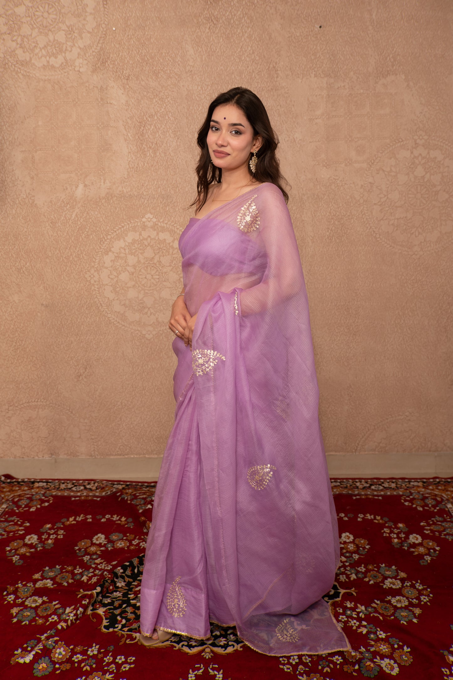 Inaaya- Mauve Kota Silk Saree