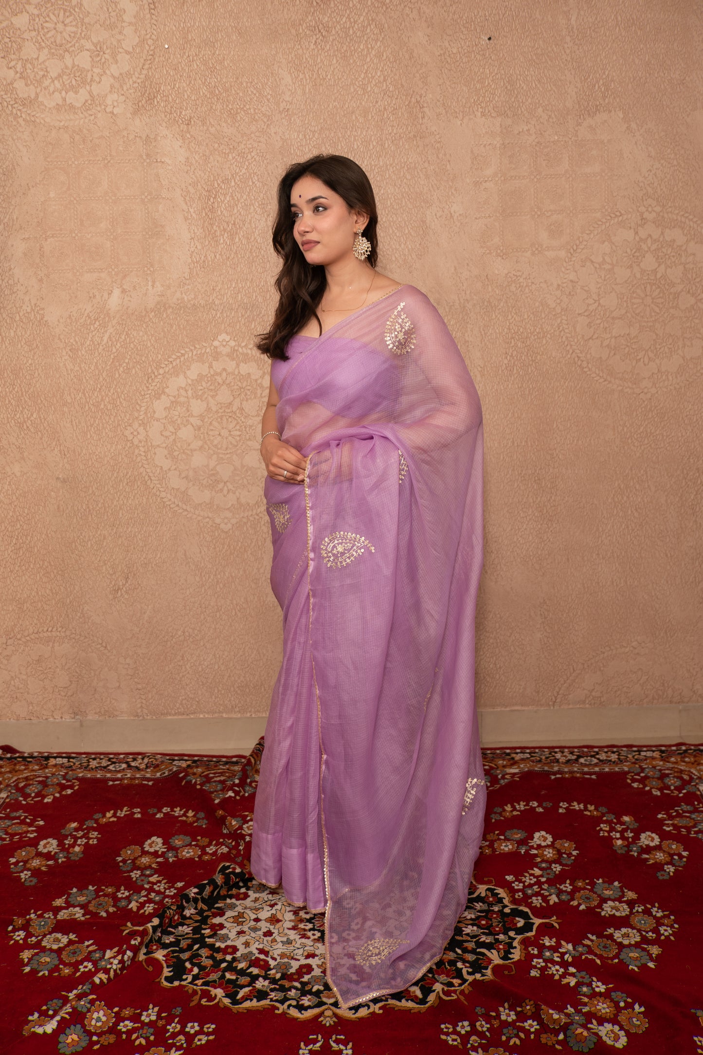 Inaaya- Mauve Kota Silk Saree