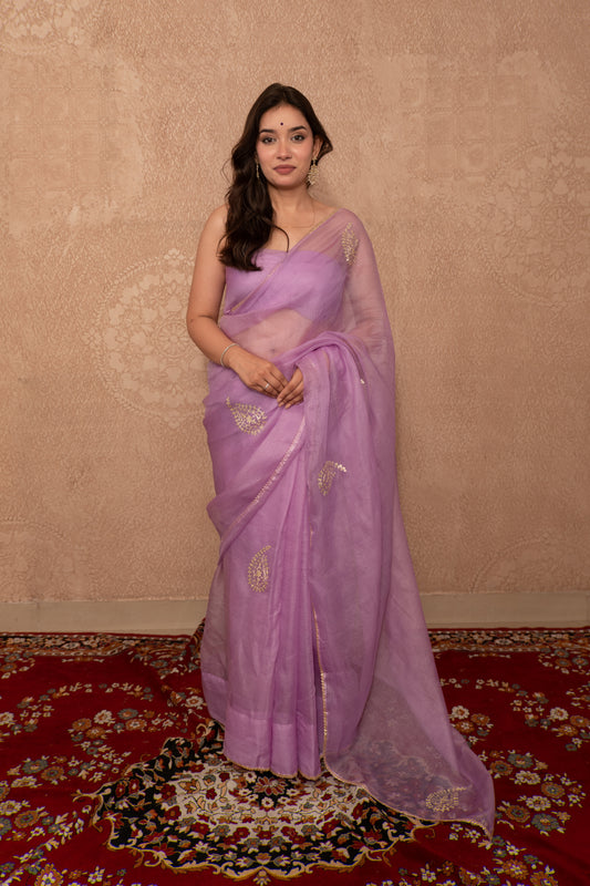 Inaaya- Mauve Kota Silk Saree