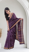 Indu - Purple Maheshwari Silk Saree