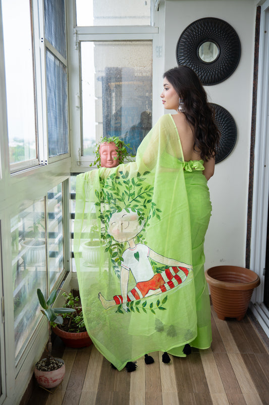 Inner Peace - Handpainted Kota Doria Saree