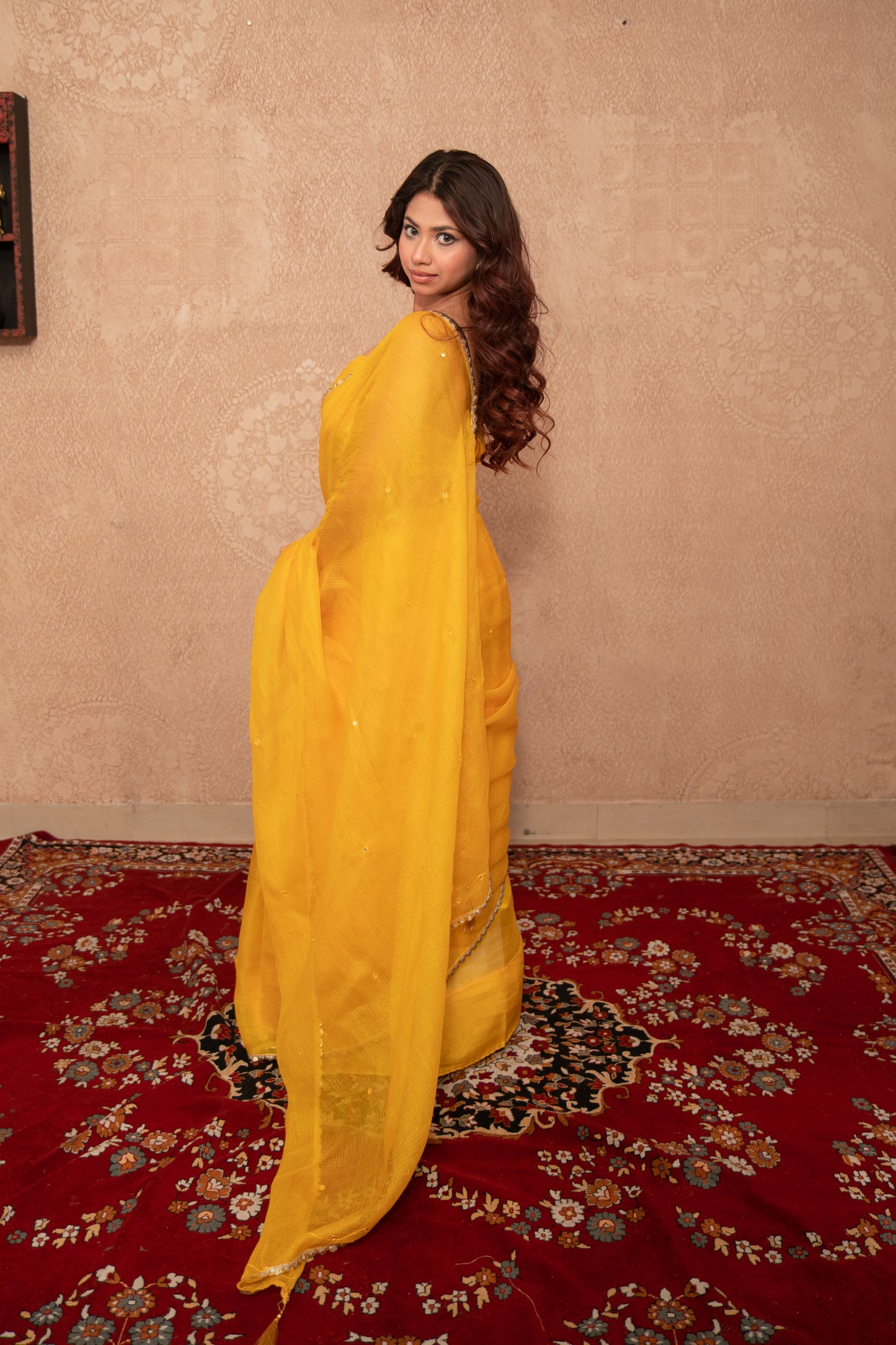 Kanchana- Yellow Kota Silk Saree