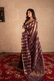 Leharka- Purple Striped Silk Saree