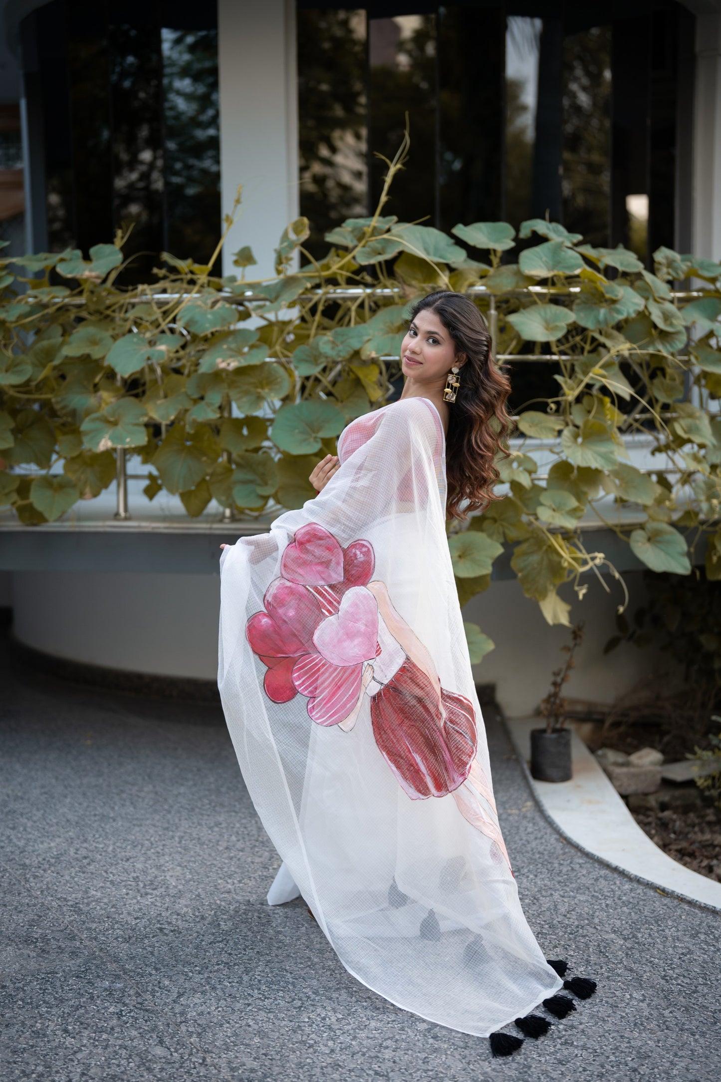 Love Square- Handpainted Kota Doria Saree