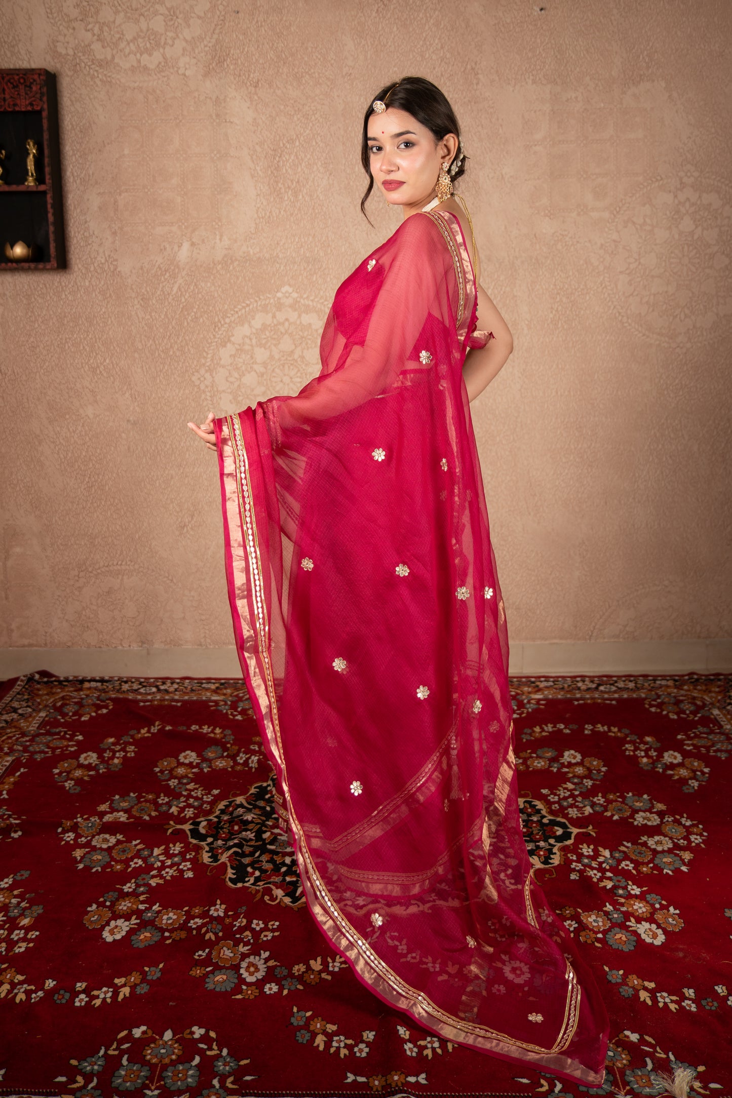 Mehak- Maroon Kota Silk Saree