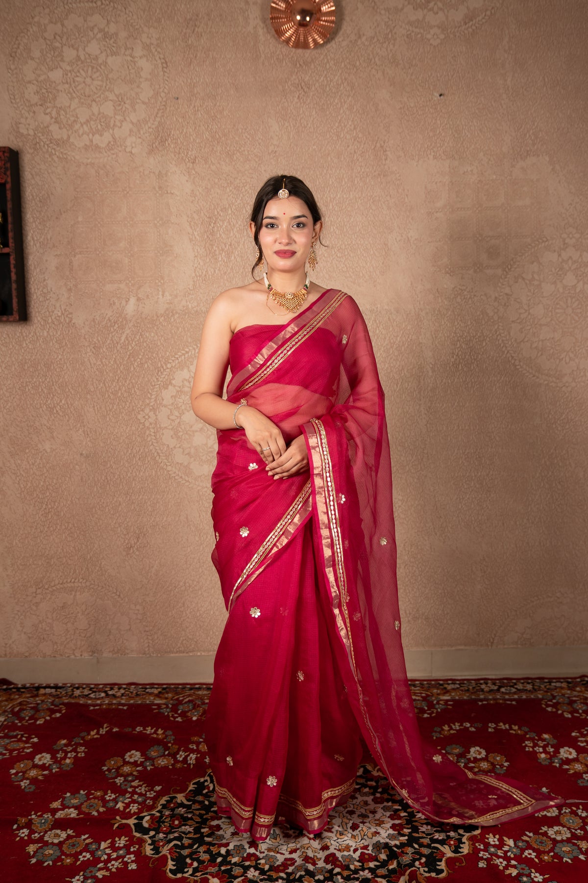 Mehak- Maroon Kota Silk Saree
