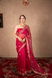 Mehak- Maroon Kota Silk Saree