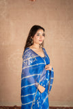 Naindhara- Blue Leheriya Kota Silk Saree