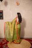 Nira- Green Zari Linen  Saree