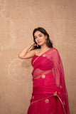 Noorani- Pink Floral Kota Silk Saree