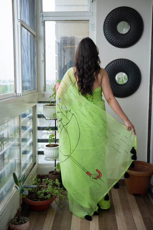 Nyara- Handpainted Kota Doria Saree