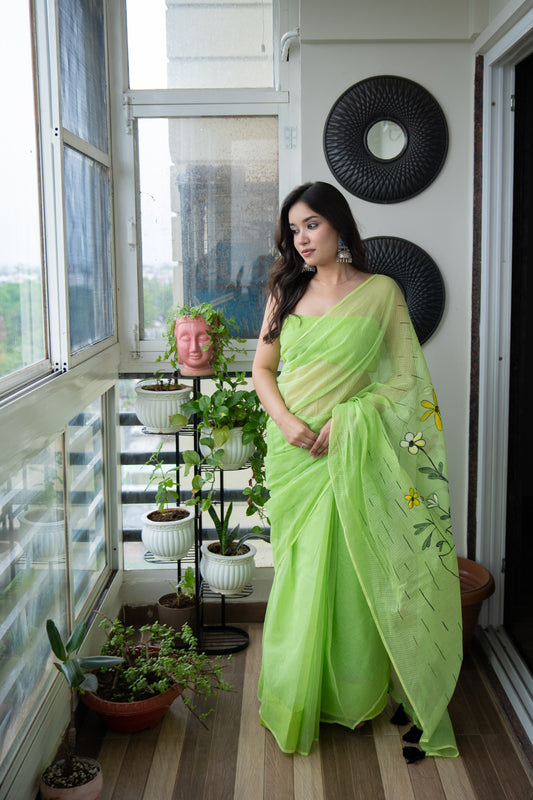 Nyara- Handpainted Kota Doria Saree