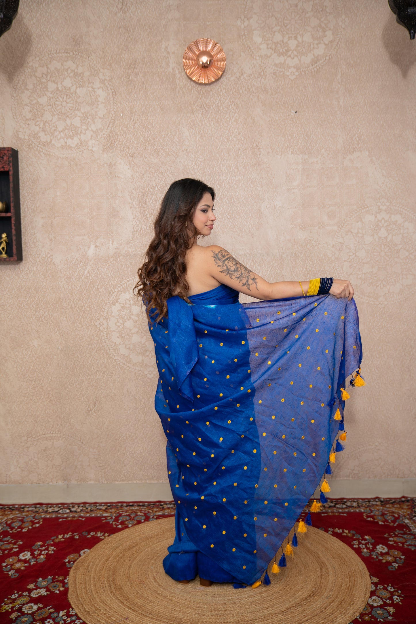 Pranaya- Blue Tikli Work Saree