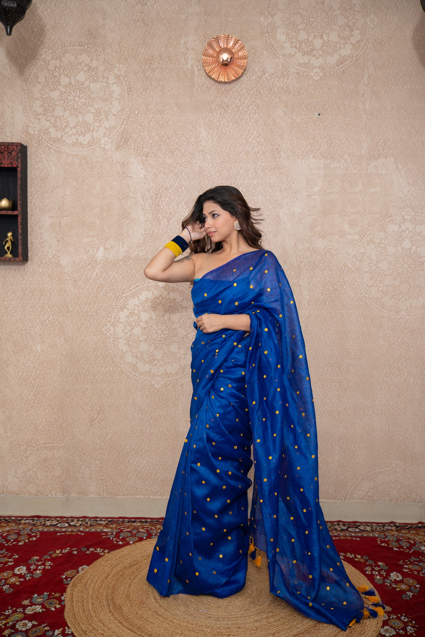 Pranaya- Blue Tikli Work Saree
