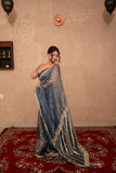 Rangnoor- Blue Gota Work Saree