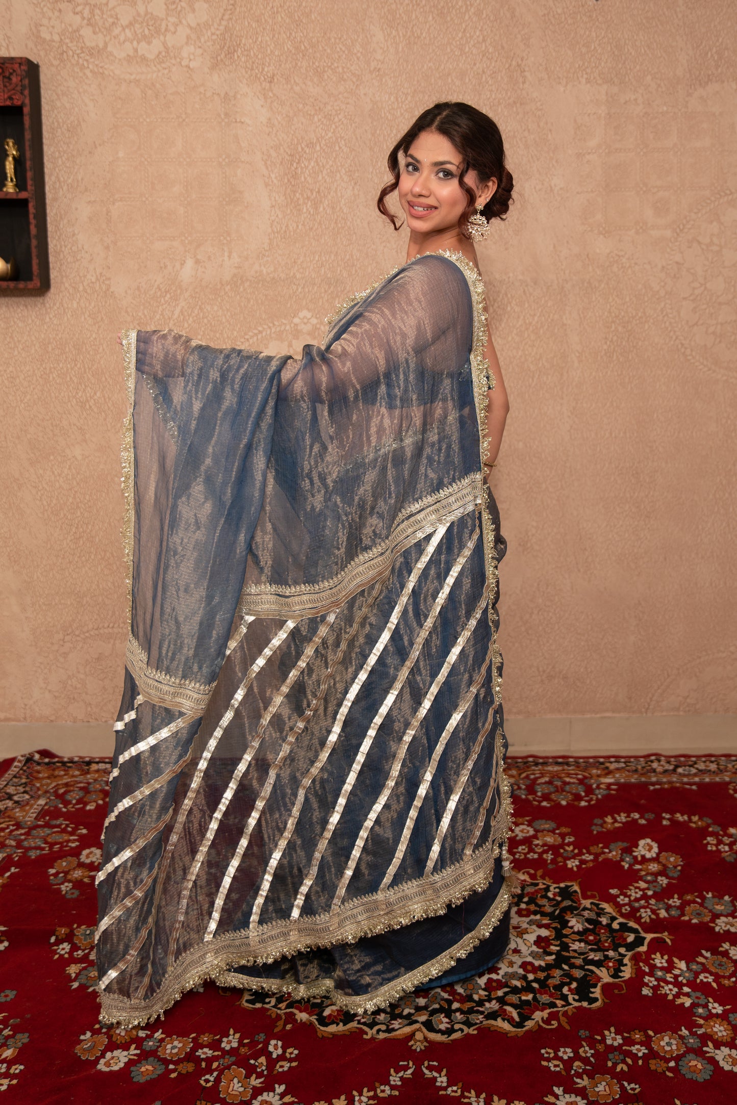 Rangnoor- Blue Gota Work Saree