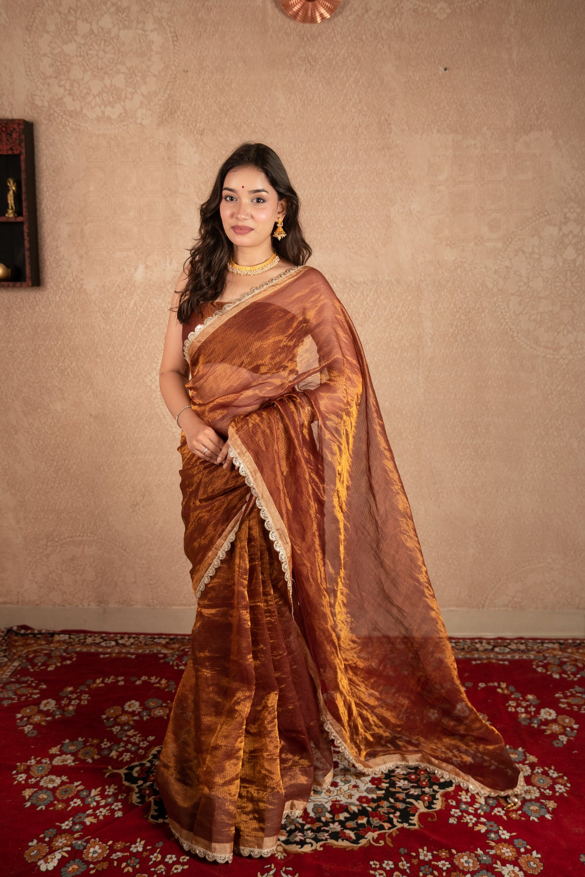 Reet- Brown Kota Tissue Saree