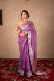 Ridhi- Purple Kota Silk Saree