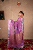 Ridhi- Purple Kota Silk Saree