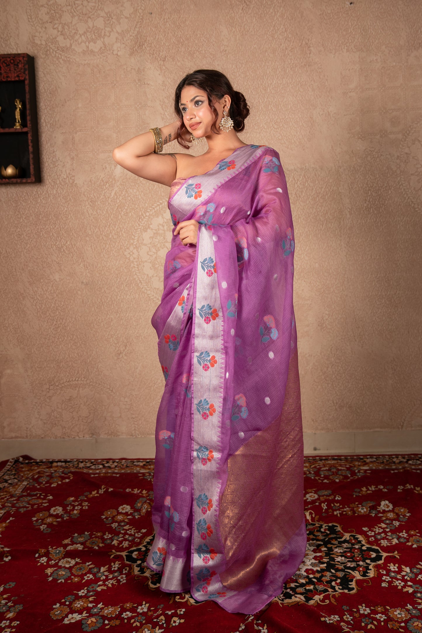 Ridhi- Purple Kota Silk Saree