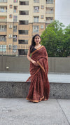 Ridhira- Brown Maheshwari Silk Saree