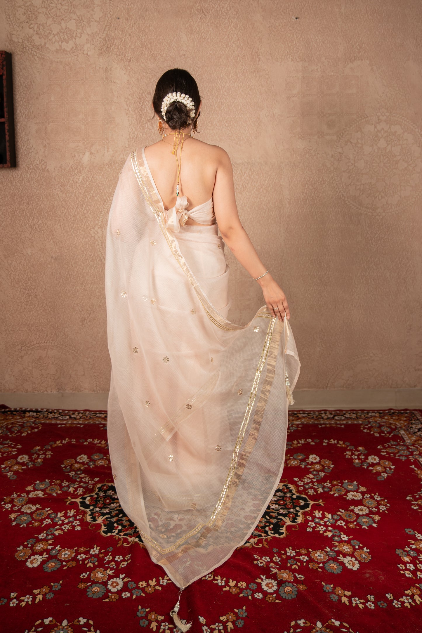 Rohi- Cream Kota Silk Saree