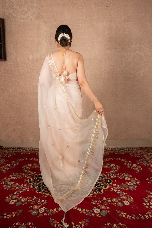 Rohi- Cream Kota Silk Saree