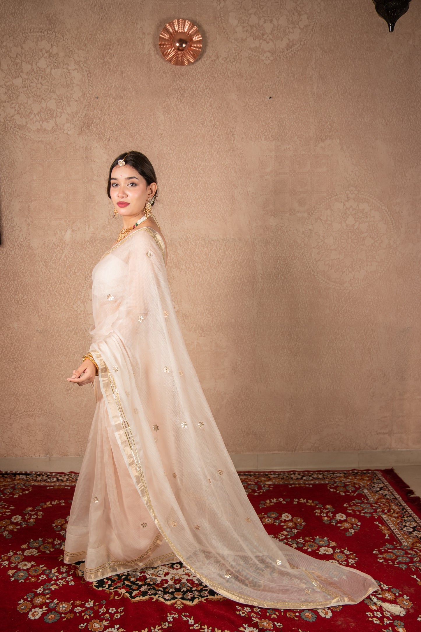 Rohi- Cream Kota Silk Saree