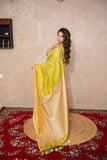 Sakhi- Green Zari Saree with temple border