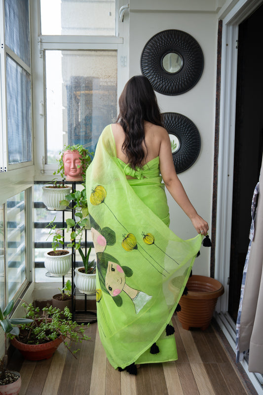 Seredella- Handpainted Kota Doria Saree