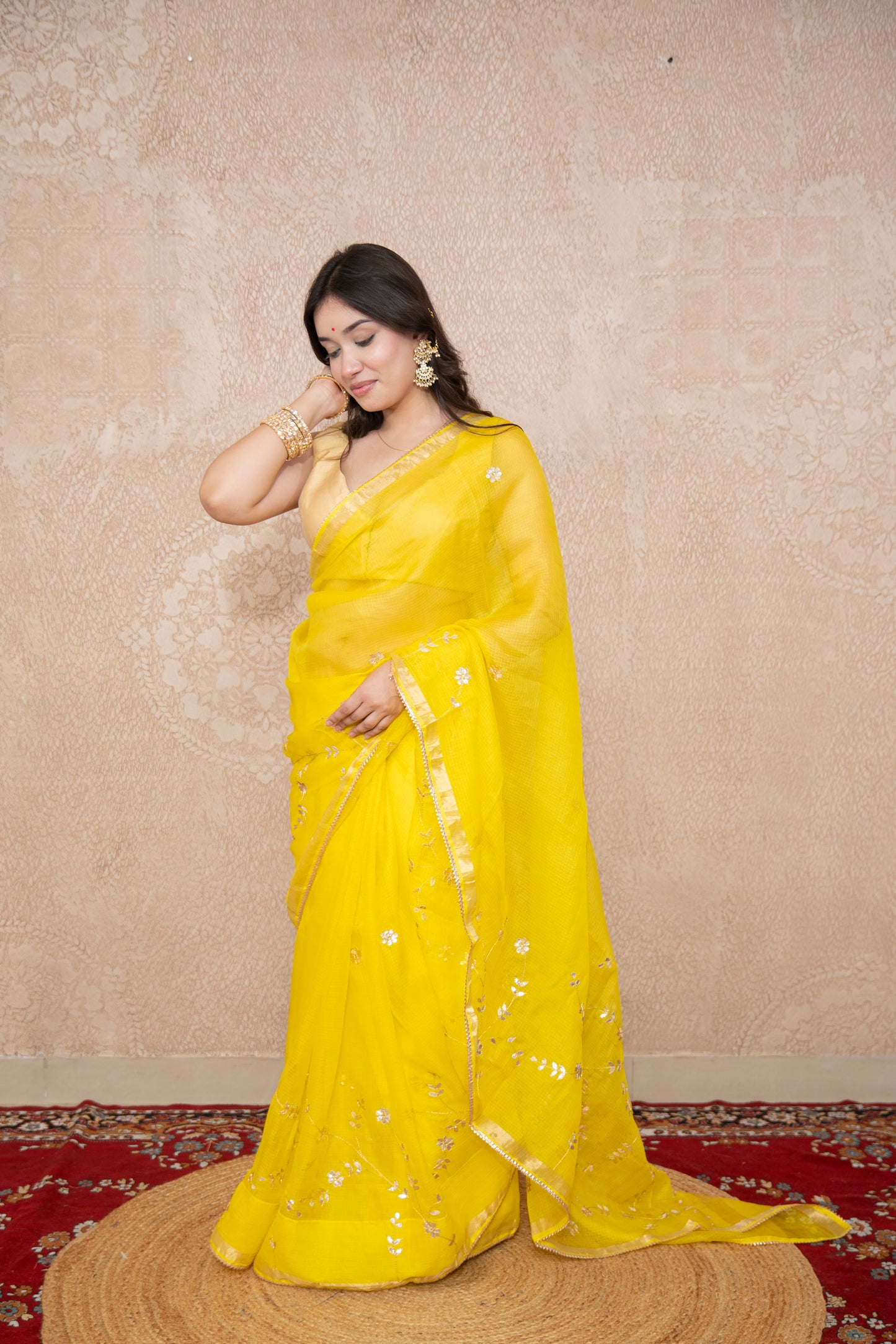 Sonallika- Floral Gota Patti Saree