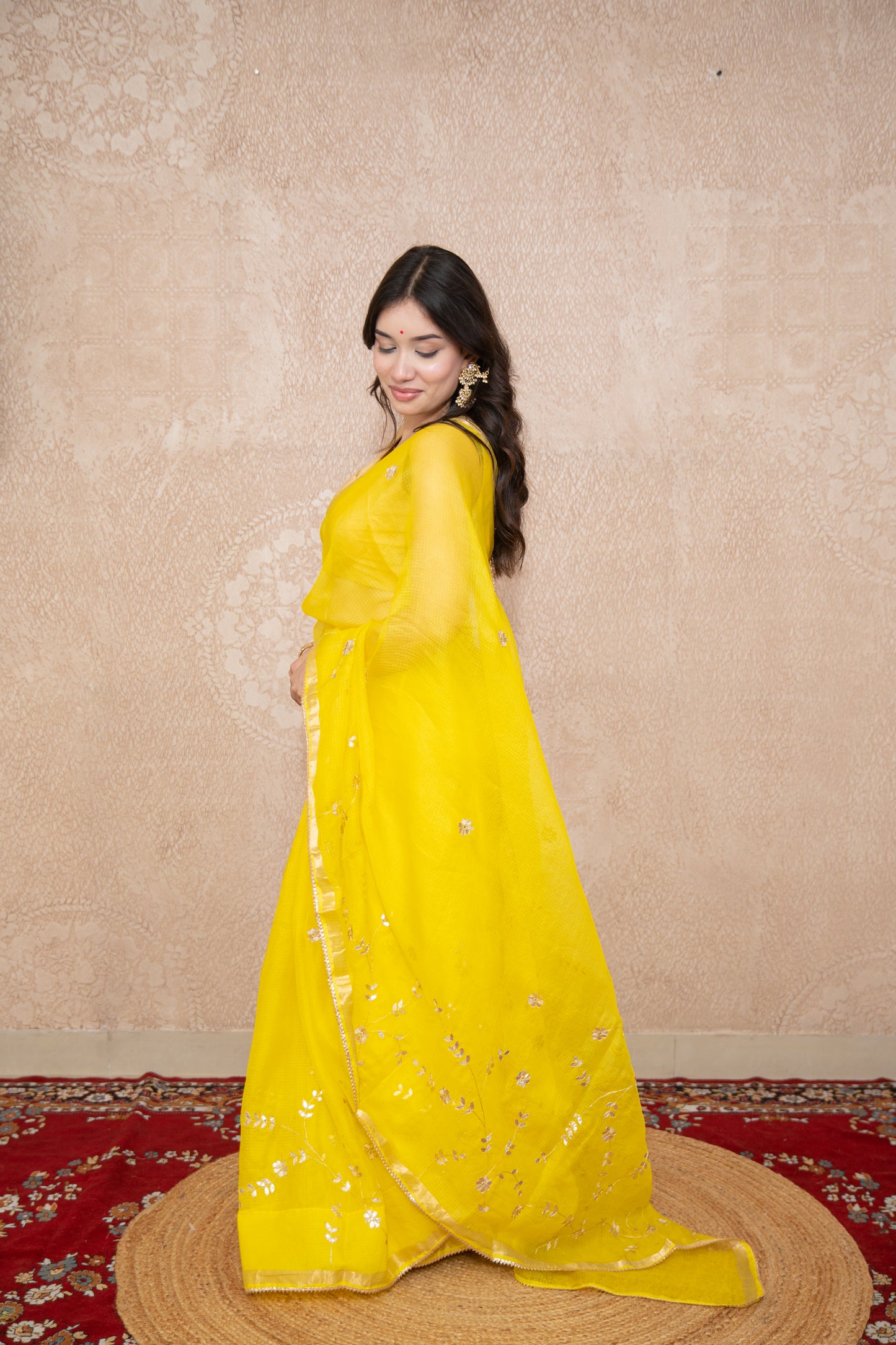 Sonallika- Floral Gota Patti Saree