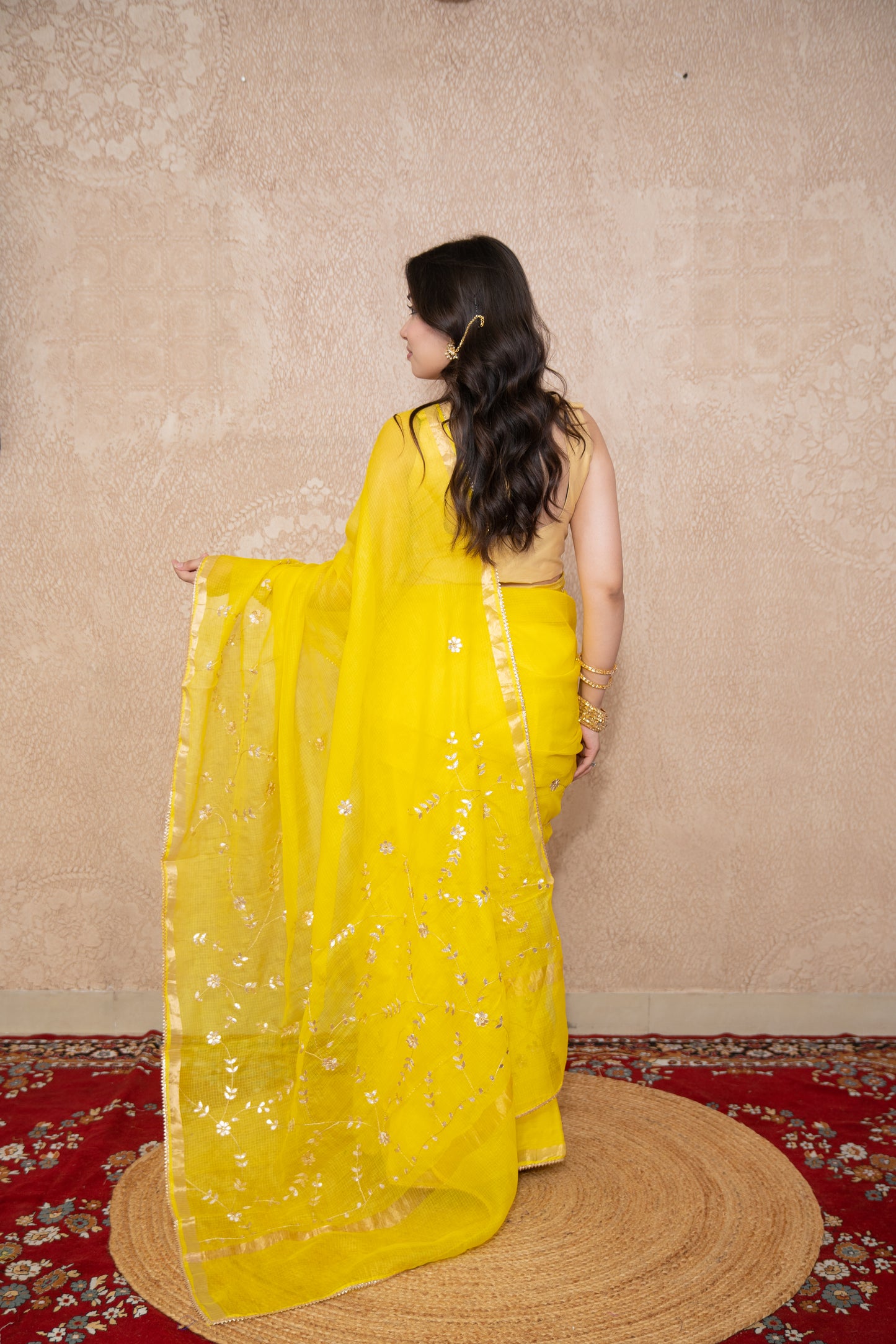 Sonallika- Floral Gota Patti Saree