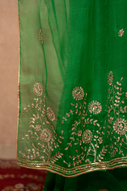 Sonika- Green Gota Jaal Saree