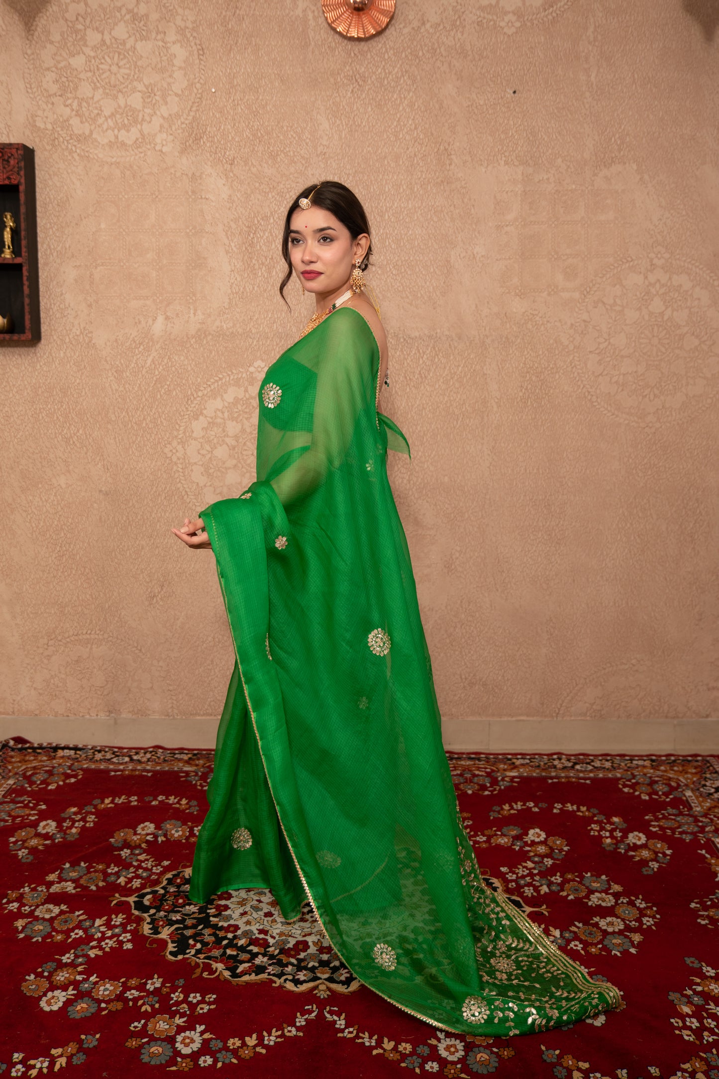 Sonika- Green Gota Jaal Saree