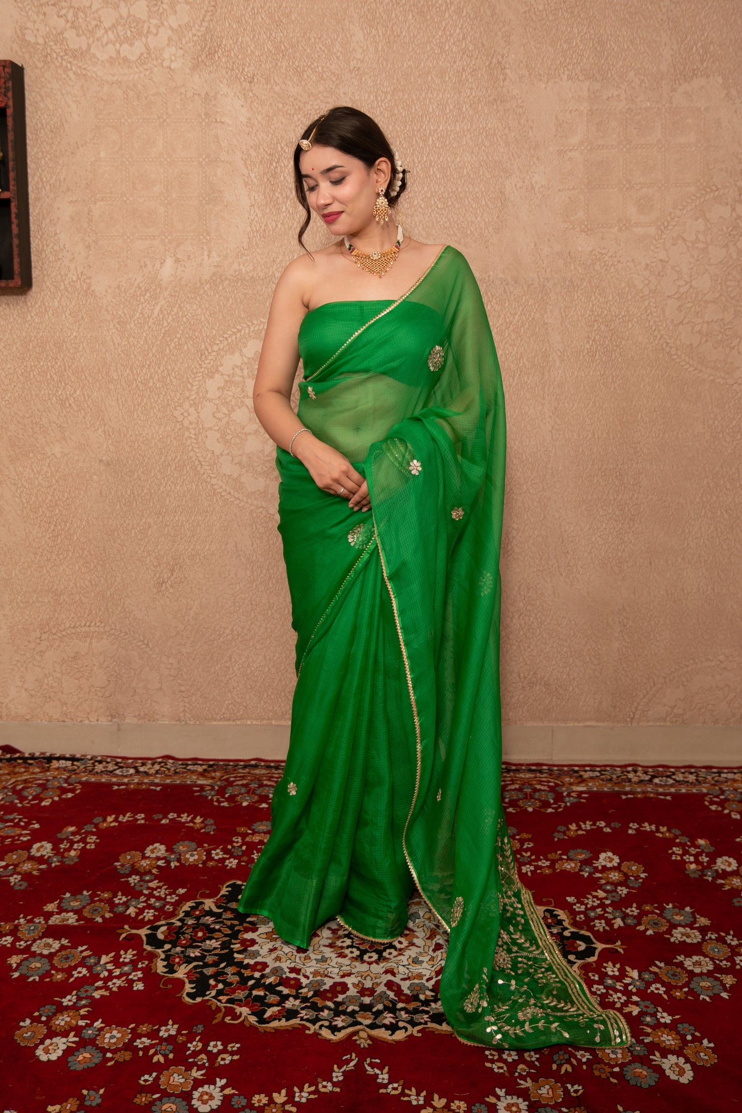 Sonika- Green Gota Jaal Saree