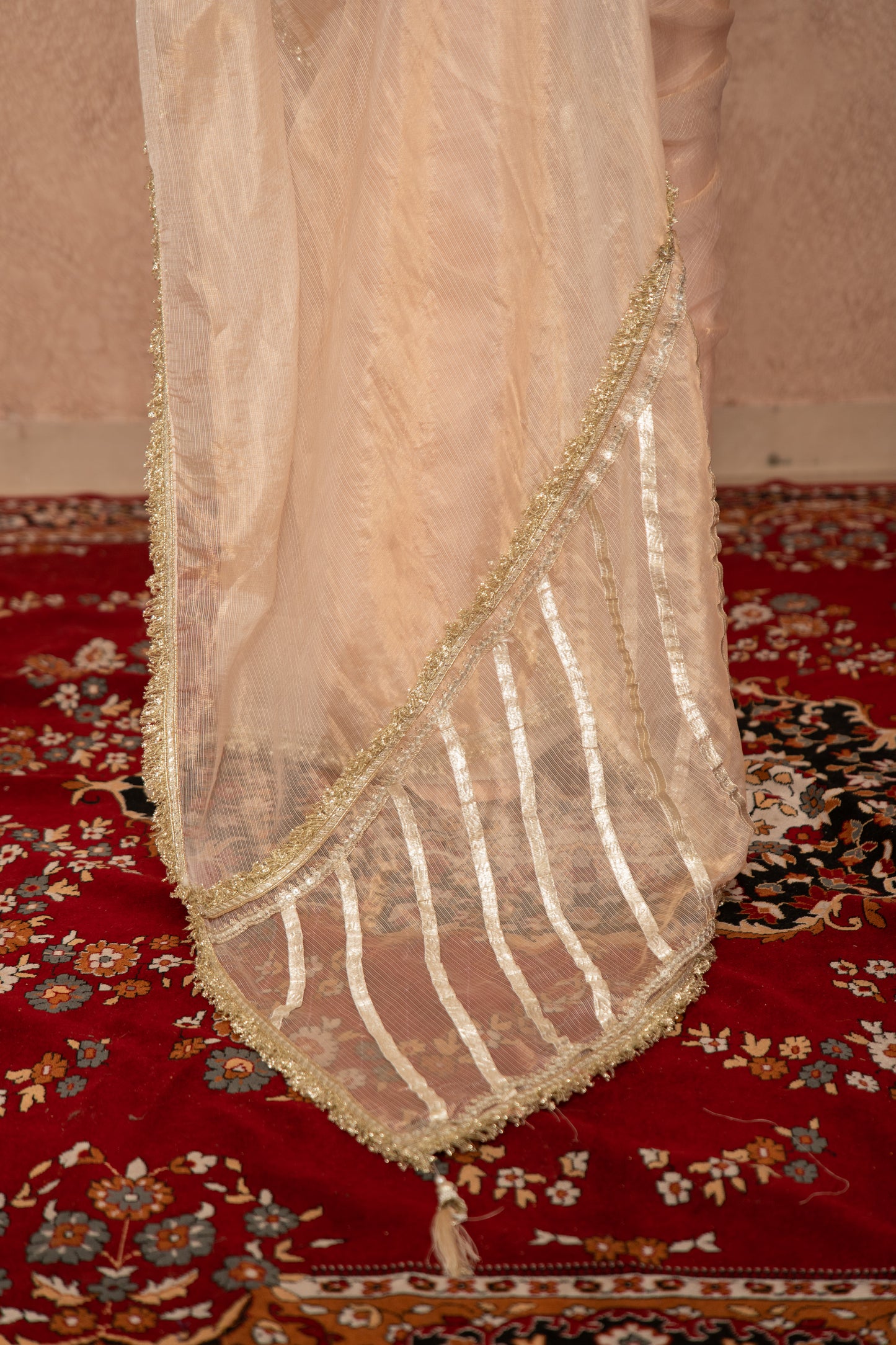 Sunehri- White Gota Work Saree