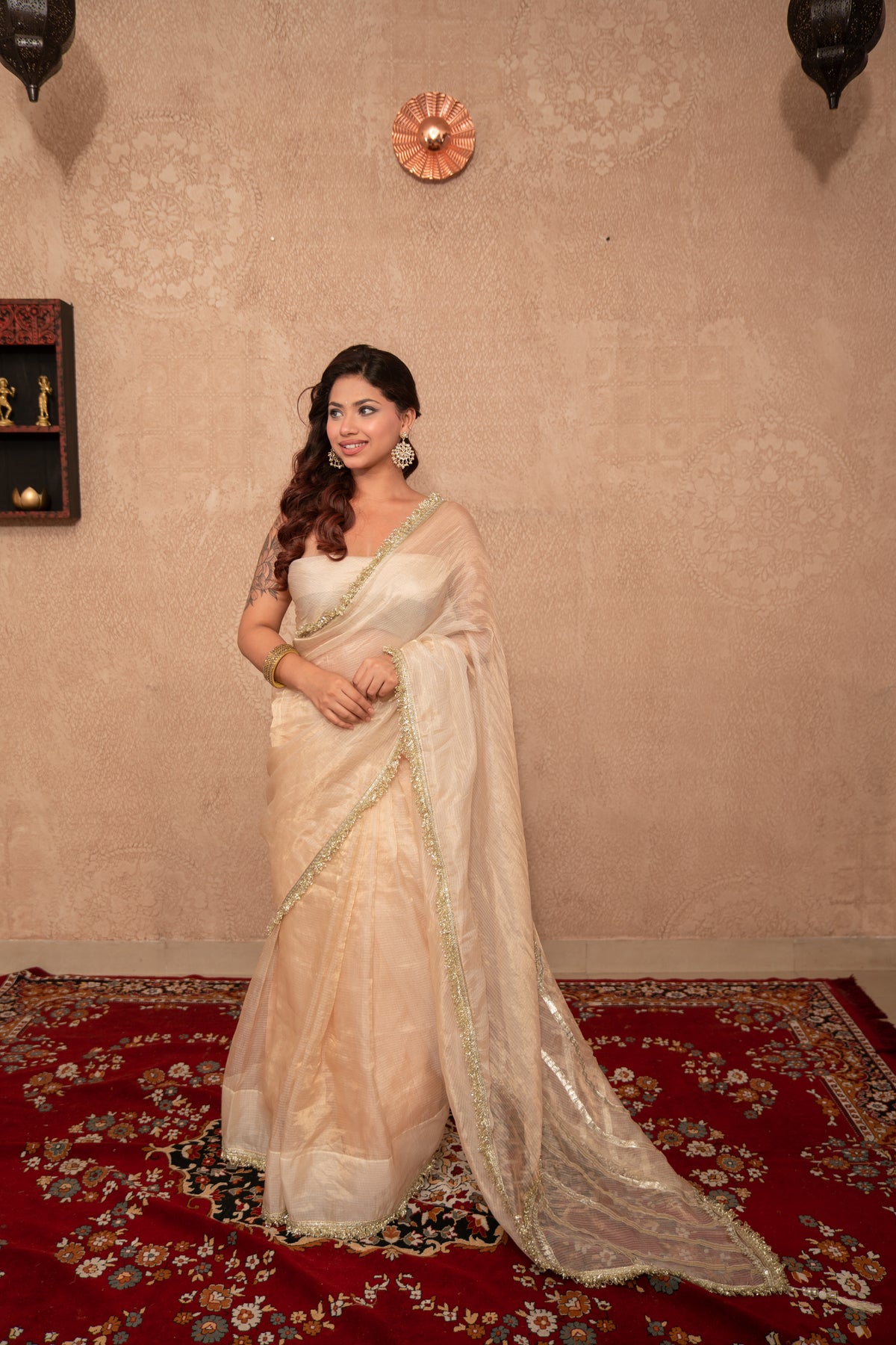 Sunehri- White Gota Work Saree