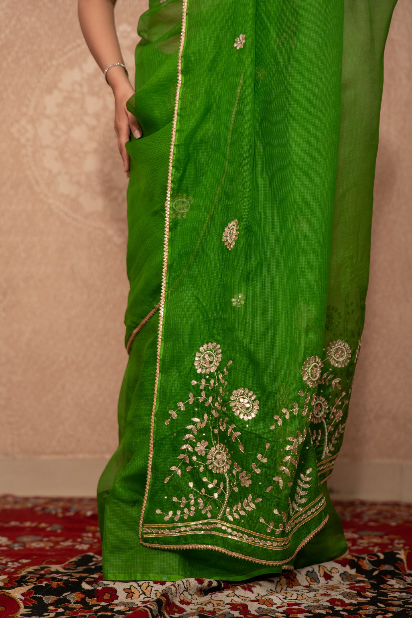 Sutra- Green Gota Jaal Saree