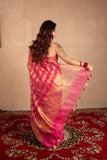 Sutraja- Pink Striped Silk Saree