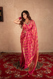 Sutraja- Pink Striped Silk Saree