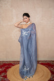 Tantika- Grey Silk Linen Saree