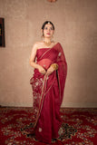 Teja - Maroon Gota Jaal Saree