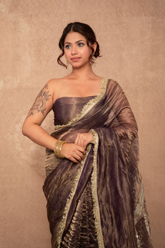 Tejori- Purple Gota work Saree