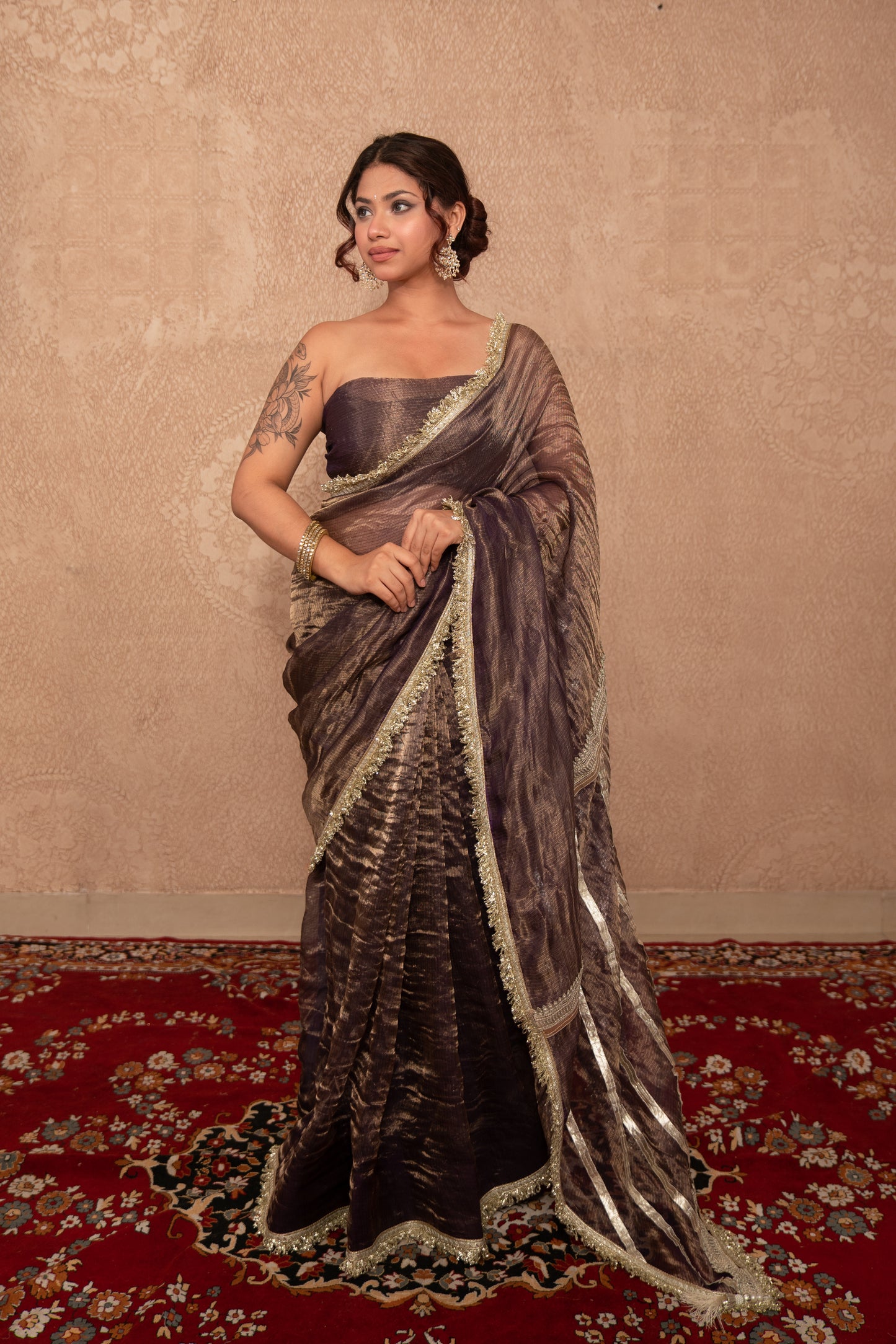 Tejori- Purple Gota work Saree