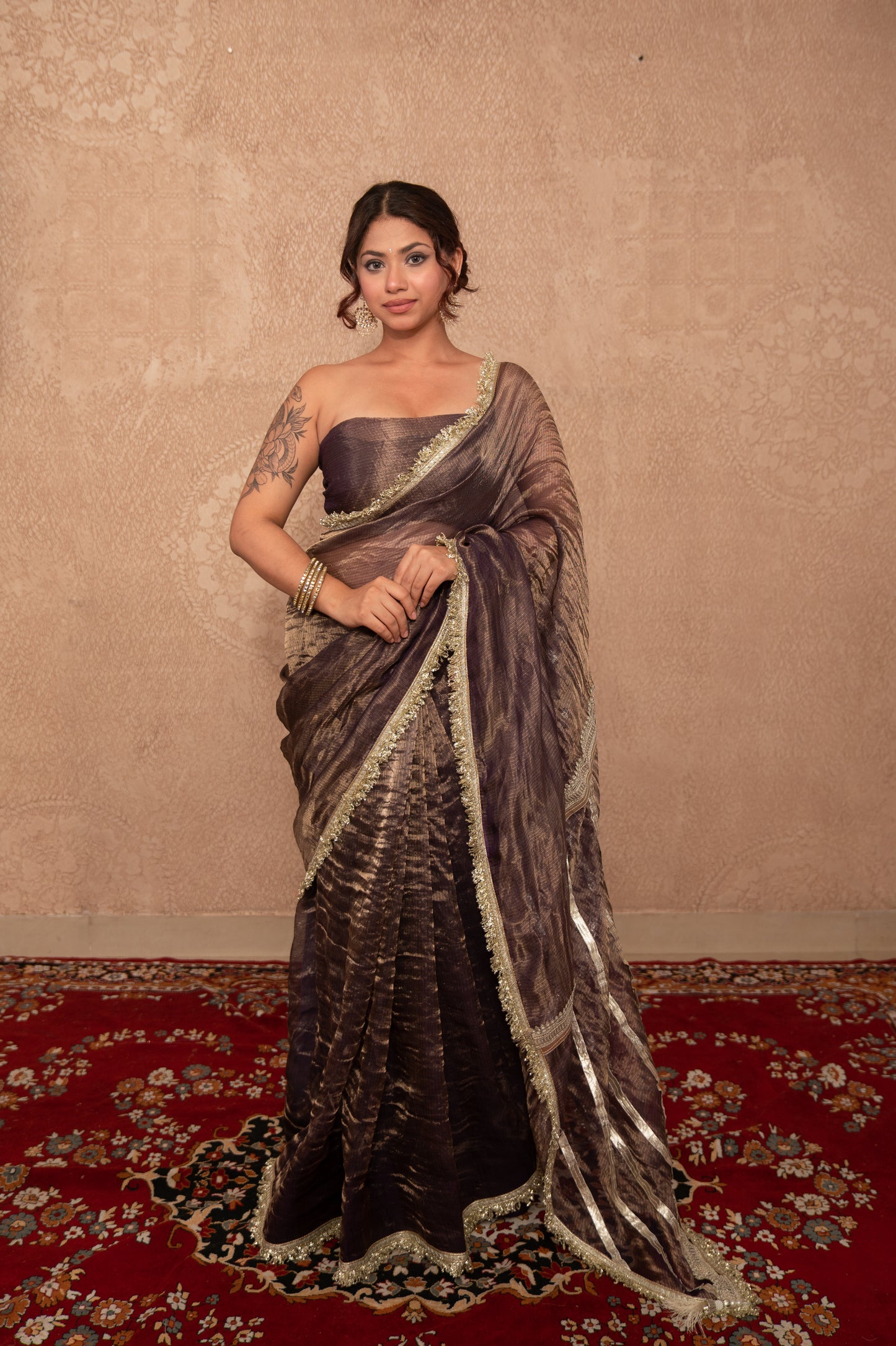 Tejori- Purple Gota work Saree