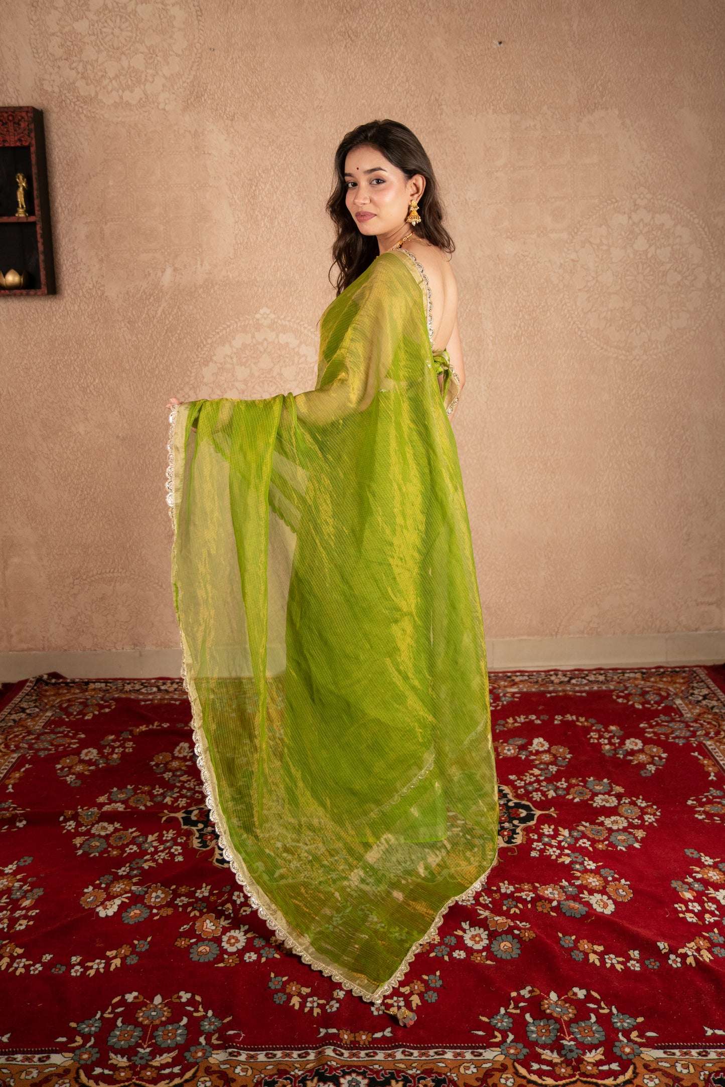 Vedaa- Green Kota Tissue Saree