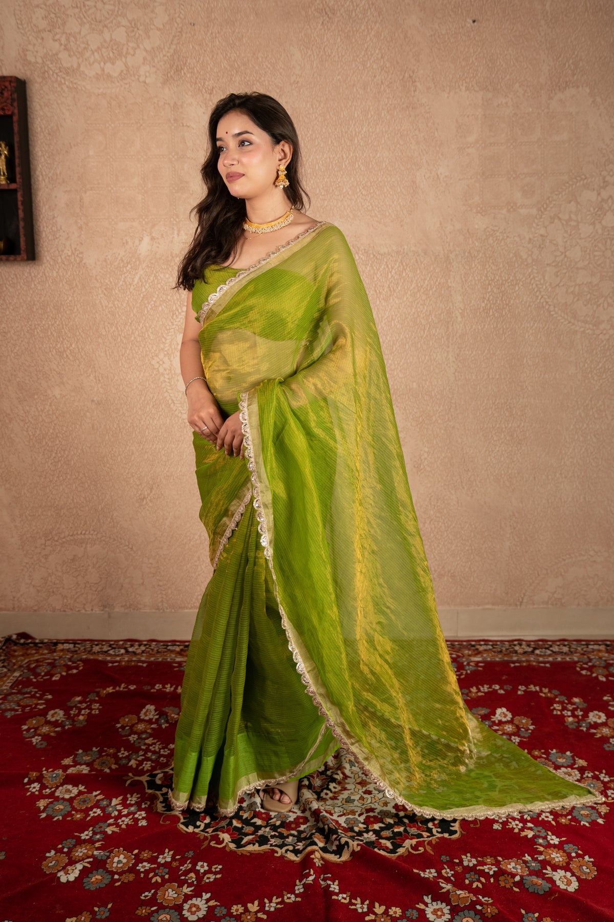 Vedaa- Green Kota Tissue Saree